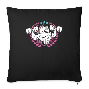 Weightlifting Unicorn Fitness Gym Lover - Sofa pillowcase 17,3'' x 17,3'' (45 x 45 cm) - black - Front