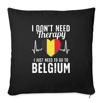 Belgium flag I Belgian Souvenirs - Housse de coussin décorative 45 x 45 cm - noir - Devant
