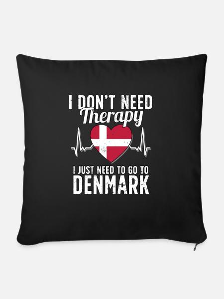 Denmark flag I Danish Souvenirs - Sofakissenbezug 45 x 45 cm - Schwarz