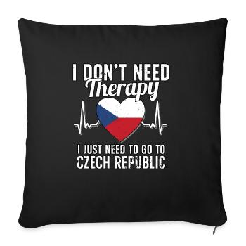 Czech Republic flag I Czech Souvenirs - Housse de coussin décorative 45 x 45 cm - noir - Devant