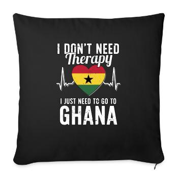 Ghana flag I Ghana Souvenirs - Sofa pillowcase 17,3'' x 17,3'' (45 x 45 cm) - black - Front