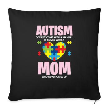 Autism - Mom Is Proud - Sofa pillowcase 17,3'' x 17,3'' (45 x 45 cm) - black - Front