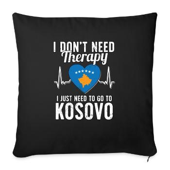 Kosovo flag I Kosovan Souvenirs - Sofa pillowcase 17,3'' x 17,3'' (45 x 45 cm) - black - Front
