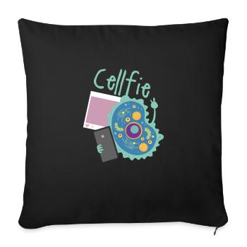 Cell Fie Funny Science Biology Teacher - Sofa pillowcase 17,3'' x 17,3'' (45 x 45 cm) - black - Front