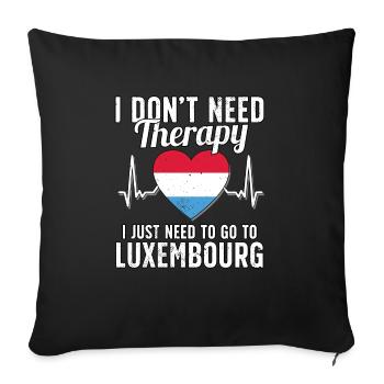 Luxembourg flag I Luxembourg Souvenirs - Sofa pillowcase 17,3'' x 17,3'' (45 x 45 cm) - black - Front
