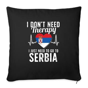 Serbia flag I Serbian Souvenirs - Sofakissenbezug 45 x 45 cm - Schwarz - Vorne