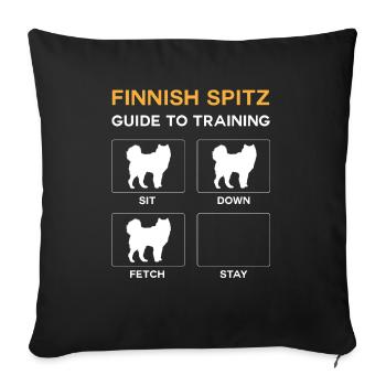 Finnish Spitz Guide To Training - Housse de coussin décorative 45 x 45 cm - noir - Devant