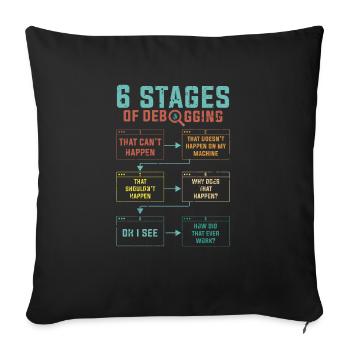 Programmierer 6 Stages of debugging - Sofakissenbezug 45 x 45 cm - Schwarz - Vorne