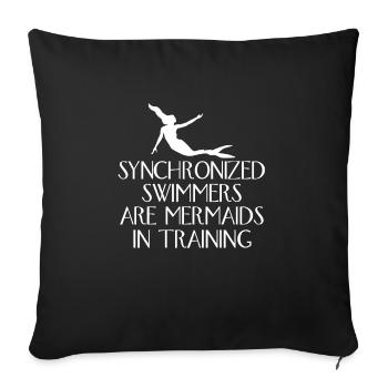 Synchronized Swimmers Are Mermaids - Sofa pillowcase 17,3'' x 17,3'' (45 x 45 cm) - black - Front