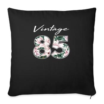 Vintage 1985 85 Birthday Flower Vintage Gift - Sofa pillowcase 17,3'' x 17,3'' (45 x 45 cm) - black - Front