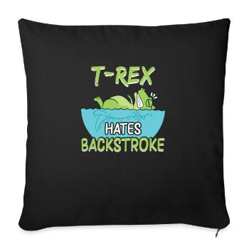 Dinosaurier Schwimmer T Rex Hates Backstroke - Sofakissenbezug 45 x 45 cm - Schwarz - Vorne