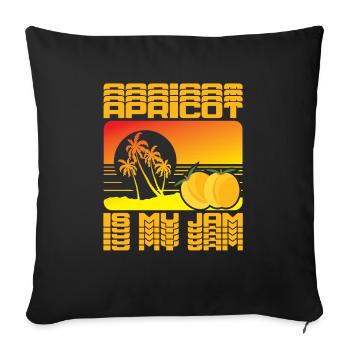 Apricot is my Jam - Sofa pillowcase 17,3'' x 17,3'' (45 x 45 cm) - black - Front
