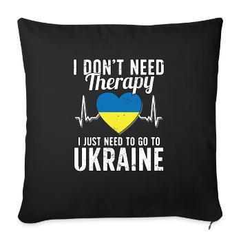 Ukraine flag I Ukrainian Souvenirs - Housse de coussin décorative 45 x 45 cm - noir - Devant
