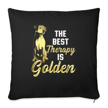 Golden Retriever - Sofakissenbezug 45 x 45 cm - Schwarz - Vorne