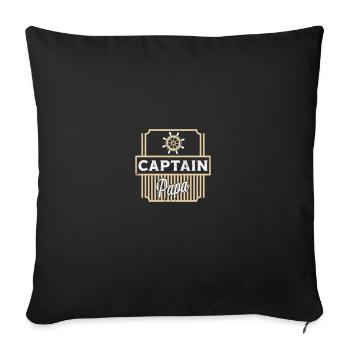 Le capitaine Papa Père Jour - Housse de coussin décorative 45 x 45 cm - noir - Devant