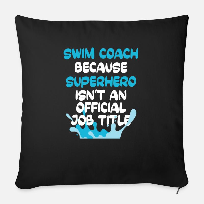 Schwimmlehrer - Sofakissenbezug 45 x 45 cm - Schwarz