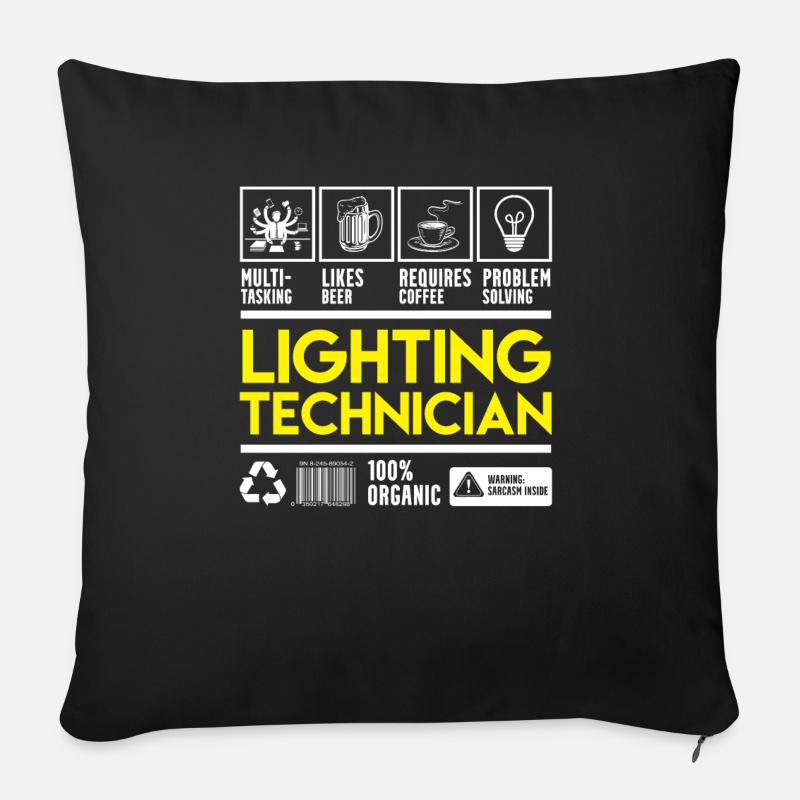Licht Techniker - Sofakissenbezug 45 x 45 cm - Schwarz
