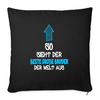 Bruder Großer Kleiner Mittlerer outfit Spruch - Sofakissenbezug 45 x 45 cm - Schwarz - Vorne