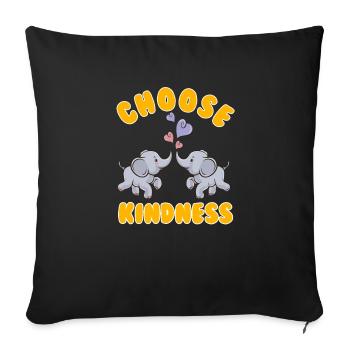 Elephant - Choose Kindness - Zoo - Sofakissenbezug 45 x 45 cm - Schwarz - Vorne