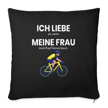 MTB Mann Downhill Lustig Bike outfit Biker - Sofakissenbezug 45 x 45 cm - Schwarz - Vorne