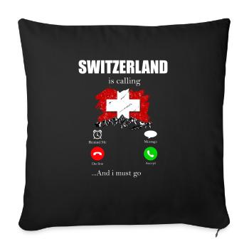 Suisse - Housse de coussin décorative 45 x 45 cm - noir - Devant