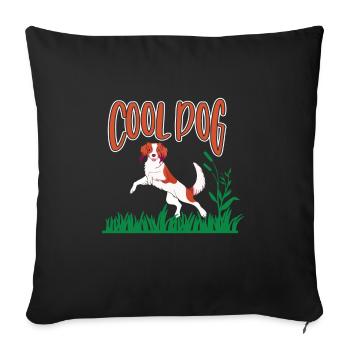 Cool Dog, Playing Kooikerhondje - Sofa pillowcase 17,3'' x 17,3'' (45 x 45 cm) - black - Front