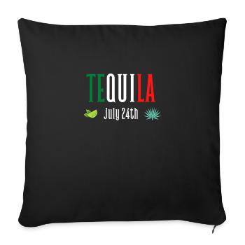 International Tequila Tag - Cadeau Mexique - Housse de coussin décorative 45 x 45 cm - noir - Devant