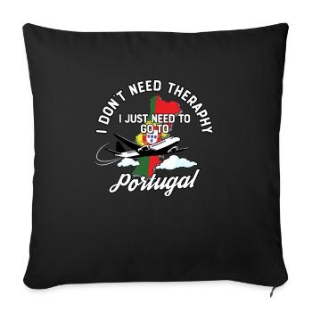 Portugal flag I Portugese Souvenirs - Sofa pillowcase 17,3'' x 17,3'' (45 x 45 cm) - black - Front