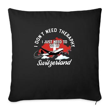 Drapeau suisse I Souvenirs suisses - Housse de coussin décorative 45 x 45 cm - noir - Devant