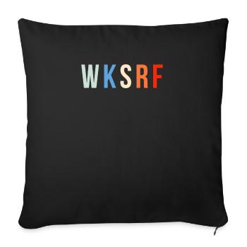 WKSRF Wakesurf Wakeboard T-shirt Cadeau - Housse de coussin décorative 45 x 45 cm - noir - Devant