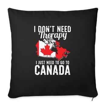 Drapeau du Canada I Souvenirs canadiens - Housse de coussin décorative 45 x 45 cm - noir - Devant
