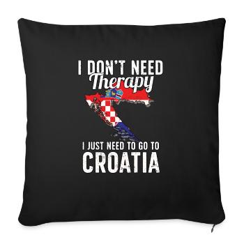 Drapeau de la Croatie I Souvenirs croates - Housse de coussin décorative 45 x 45 cm - noir - Devant