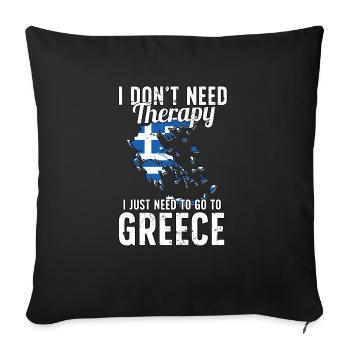 Greece flag I Greek Souvenirs - Sofa pillowcase 17,3'' x 17,3'' (45 x 45 cm) - black - Front