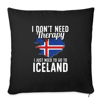 Iceland flag I Icelandic Souvenirs - Housse de coussin décorative 45 x 45 cm - noir - Devant