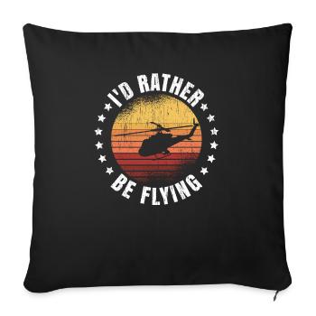 Helicopter Pilot Geschenk - Housse de coussin décorative 45 x 45 cm - noir - Devant