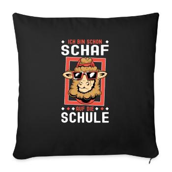 Schulkind Cooles Schaf Einschulung Schulanfang Fun - Sofakissenbezug 45 x 45 cm - Schwarz - Vorne