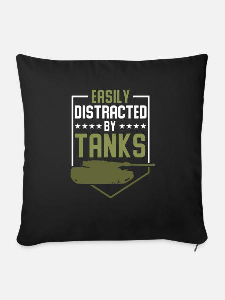 Panzer - Sofakissenbezug 45 x 45 cm - Schwarz