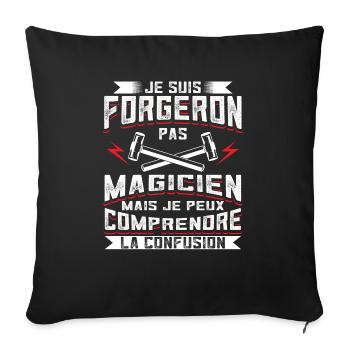 Forgeron Forger - Housse de coussin décorative 45 x 45 cm - noir - Devant