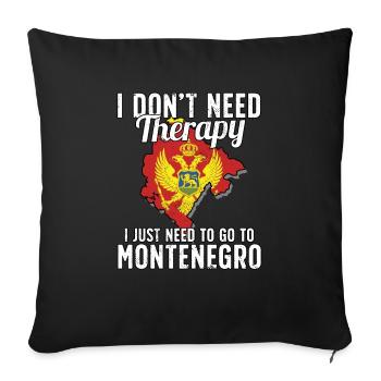 Montenegro flag I Montenegrin Souvenirs - Sofa pillowcase 17,3'' x 17,3'' (45 x 45 cm) - black - Front