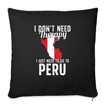Peru flag I Peruvian Souvenirs - Sofa pillowcase 17,3'' x 17,3'' (45 x 45 cm) - black - Front