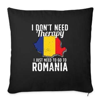 Romania flag I Romanian Souvenirs - Housse de coussin décorative 45 x 45 cm - noir - Devant