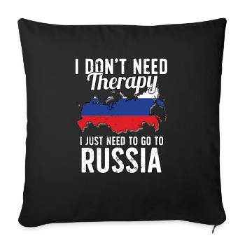 Russia flag I Russian Souvenirs - Sofa pillowcase 17,3'' x 17,3'' (45 x 45 cm) - black - Front