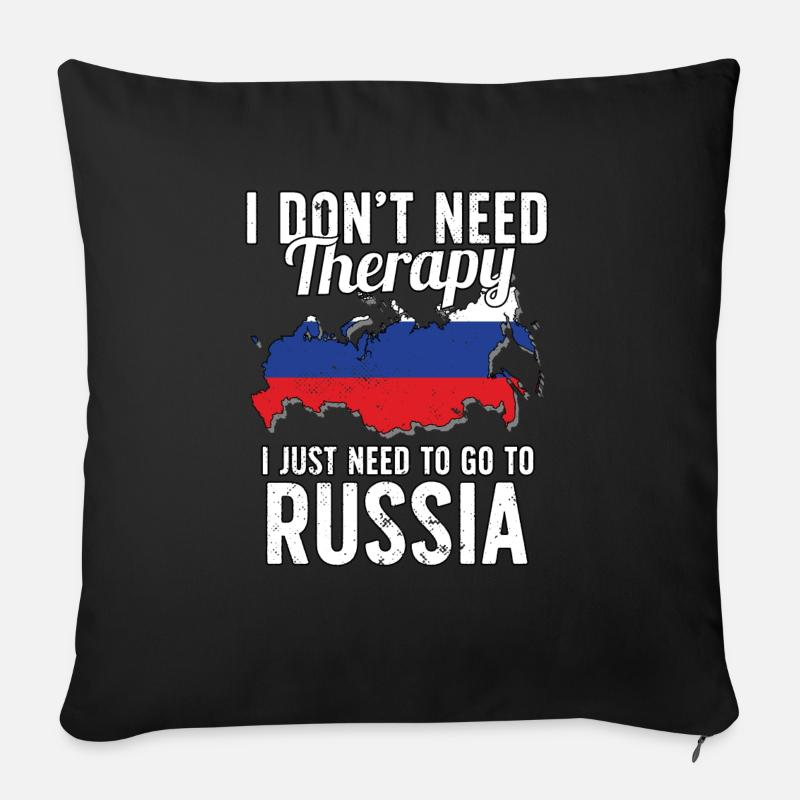 Russia flag I Russian Souvenirs - Sofakissenbezug 45 x 45 cm - Schwarz