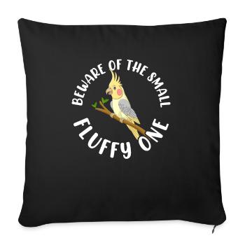 Méfiez-vous du petit moelleux Tiel Cockatiel - Housse de coussin décorative 45 x 45 cm - noir - Devant
