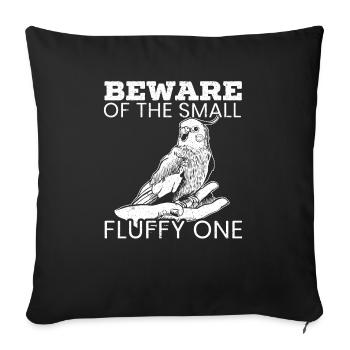 Méfiez-vous de La Petite Perruche - Housse de coussin décorative 45 x 45 cm - noir - Devant