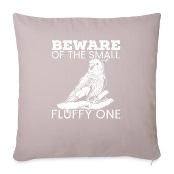 Méfiez-vous de La Petite Perruche - Housse de coussin décorative 45 x 45 cm - taupe clair - Devant
