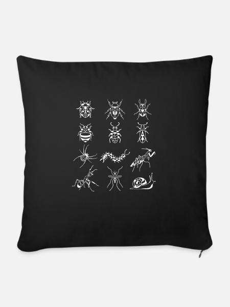 Insekten Geschenk - Sofakissenbezug 45 x 45 cm - Schwarz
