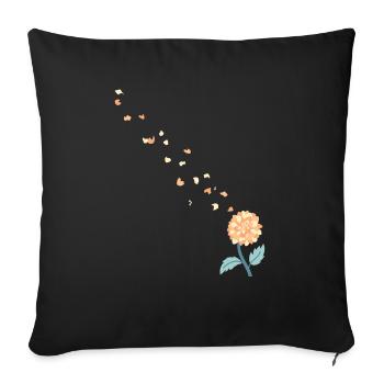 flower - Sofa pillowcase 17,3'' x 17,3'' (45 x 45 cm) - black - Front