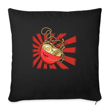 ramen - Sofa pillowcase 17,3'' x 17,3'' (45 x 45 cm) - black - Front