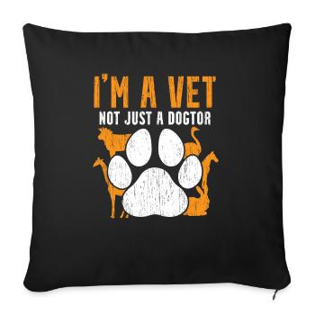 Je ne suis pas seulement dogtor. - Housse de coussin décorative 45 x 45 cm - noir - Devant